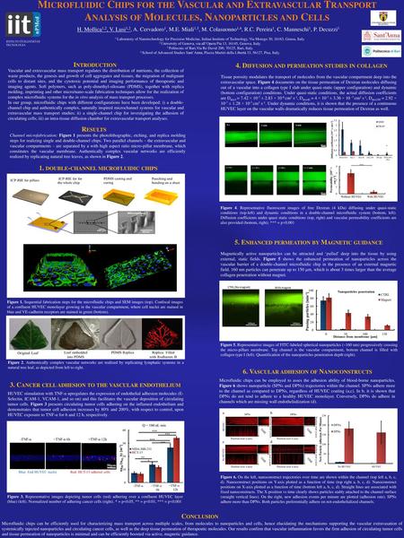 Microfluidic Chips for the Vascular and Extravascular Transport Analysis of Molecules, Nanoparticles and Cells H. Mollica1,2, V. Lusi1,2, A. Cervadoro1,