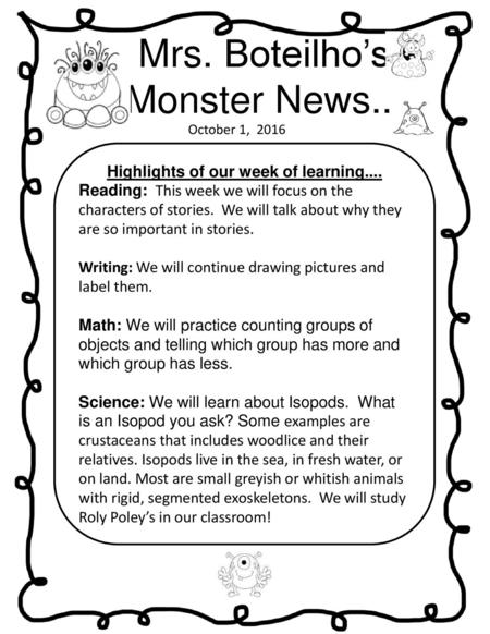 Highlights of our week of learning....