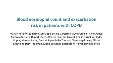 Blood eosinophil count and exacerbation risk in patients with COPD