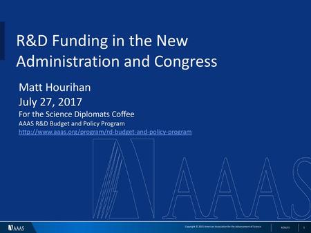 R&D Funding in the New Administration and Congress