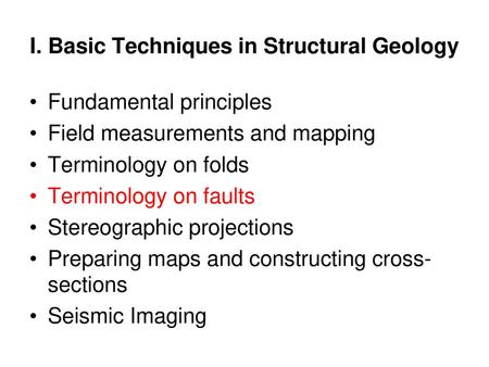 I. Basic Techniques in Structural Geology