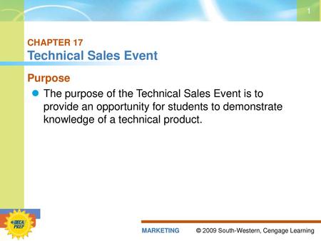 CHAPTER 17 Technical Sales Event