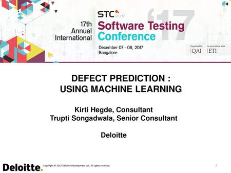 DEFECT PREDICTION : USING MACHINE LEARNING