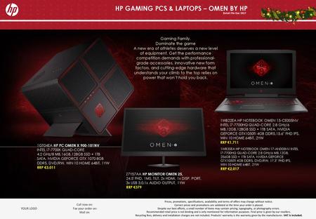 HP GAMING PCS & LAPTOPS – OMEN BY HP