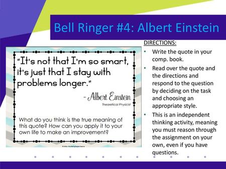 Bell Ringer #4: Albert Einstein