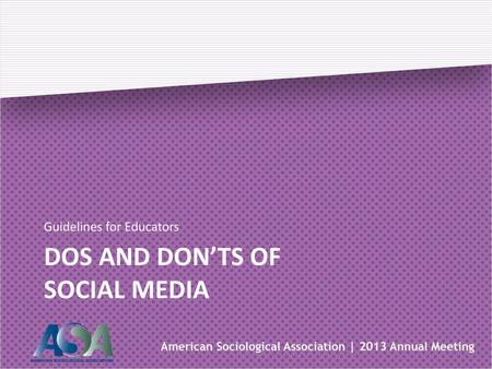 Dos and Don’ts of Social Media