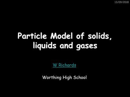 Particle Model of solids, liquids and gases