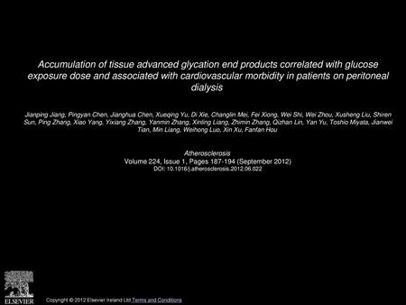 Accumulation of tissue advanced glycation end products correlated with glucose exposure dose and associated with cardiovascular morbidity in patients.