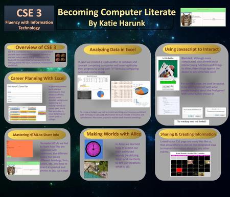 CSE 3 Becoming Computer Literate By Katie Harunk Overview of CSE 3