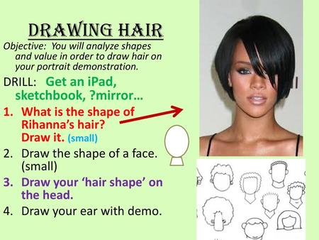 Drawing HAIR DRILL: Get an iPad, sketchbook, ?mirror…