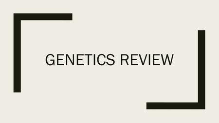 Genetics Review.