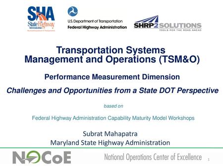 Transportation Systems Management and Operations (TSM&O)