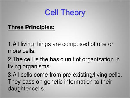 Cell Theory Three Principles: