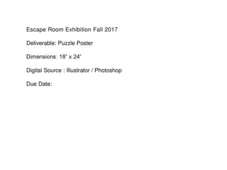 Escape Room Exhibition Fall 2017