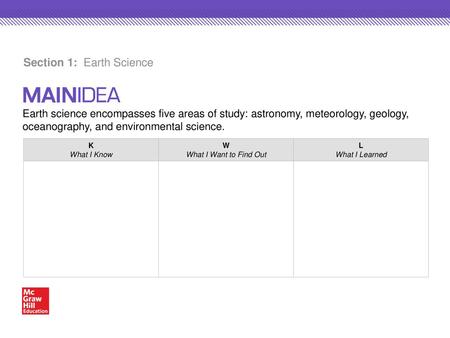 Section 1: Earth Science