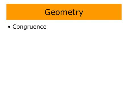 Geometry Congruence.