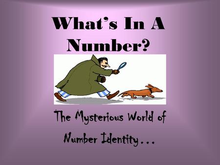 The Mysterious World of Number Identity…