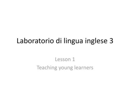 Laboratorio di lingua inglese 3