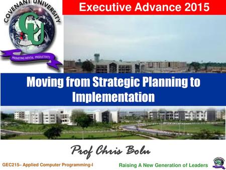 Moving from Strategic Planning to Implementation