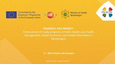 Ministry of Health Montenegro ERASMUS+ KA2 PROJECT: