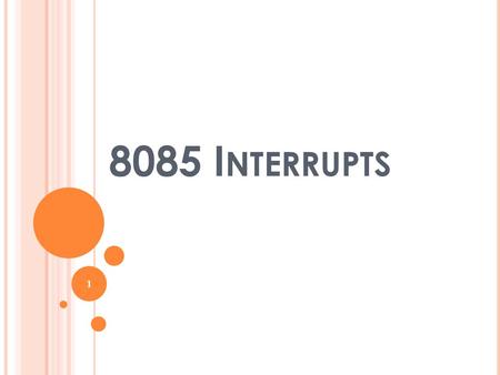 8085 Interrupts.