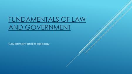 Fundamentals of Law and Government