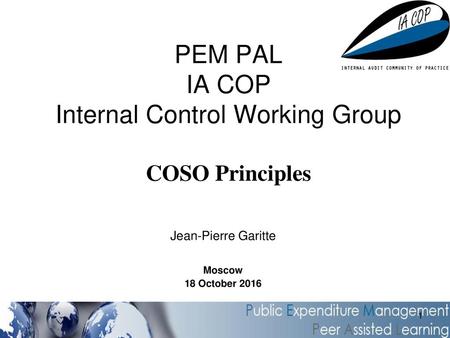 PEM PAL IA COP Internal Control Working Group COSO Principles