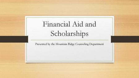 Financial Aid and Scholarships