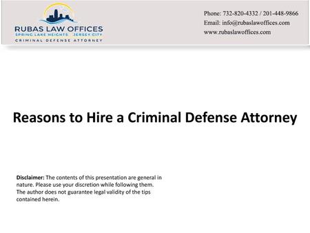 Reasons to Hire a Criminal Defense Attorney