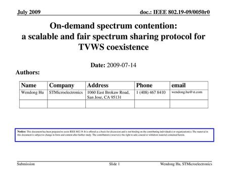 July 2009 doc.: IEEE /xxxxr0 July 2009