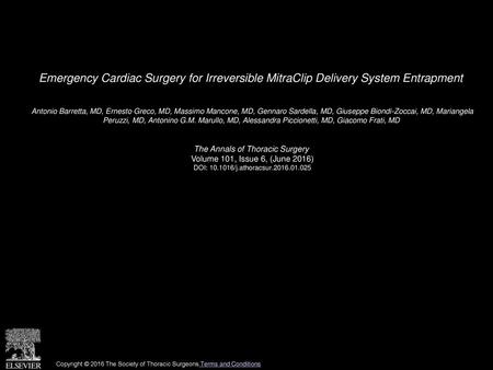 The Annals of Thoracic Surgery