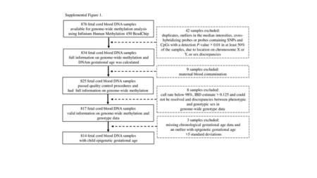 876 fetal cord blood DNA samples