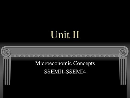 Microeconomic Concepts SSEMI1-SSEMI4