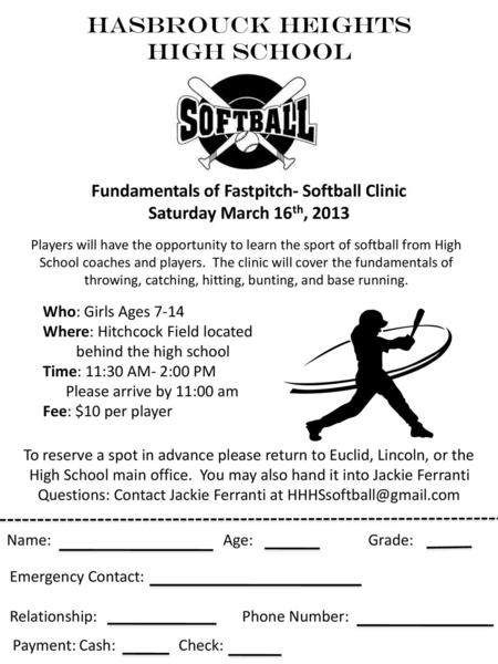 Fundamentals of Fastpitch- Softball Clinic