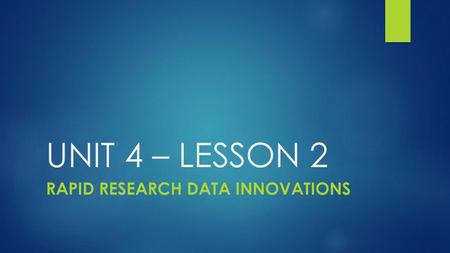 RAPID RESEARCH DATA INNOVATIONS