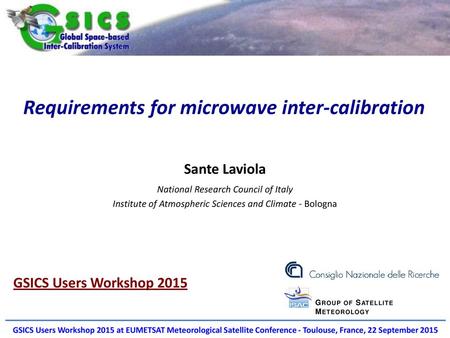 Requirements for microwave inter-calibration