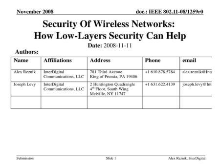 Security Of Wireless Networks: How Low-Layers Security Can Help