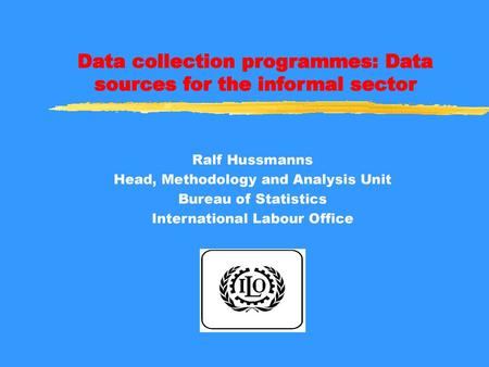 Data collection programmes: Data sources for the informal sector