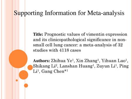 Supporting Information for Meta-analysis