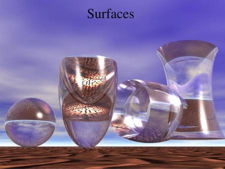 Surfaces.