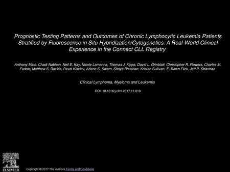 Clinical Lymphoma, Myeloma and Leukemia