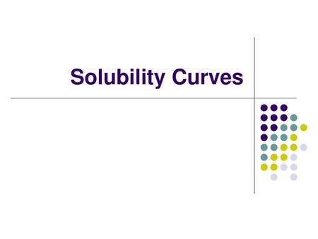 Solubility Curves.