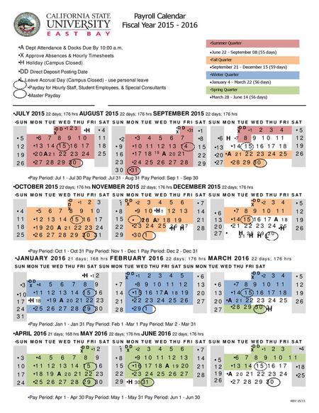 Payroll Calendar Fiscal Year