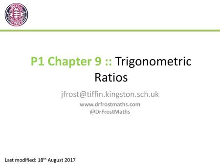 P1 Chapter 9 :: Trigonometric Ratios