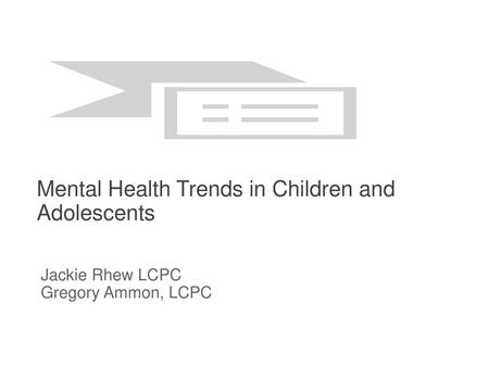 Mental Health Trends in Children and Adolescents