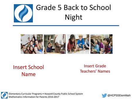 Grade 5 Back to School Night