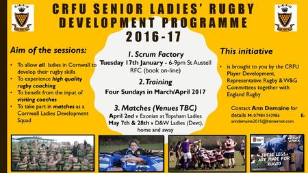 CRFU Senior Ladies’ rugby development PROGRAMME