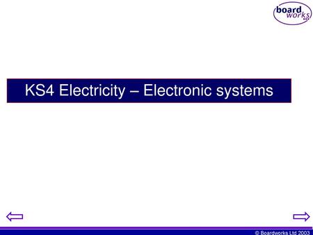 KS4 Electricity – Electronic systems