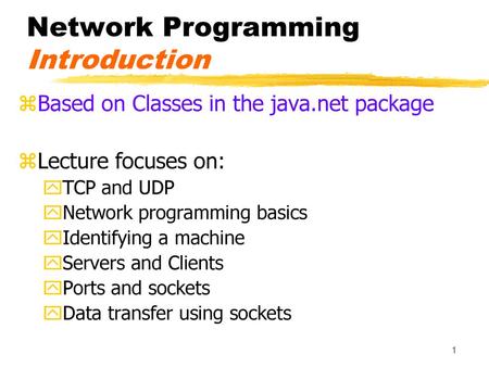 Network Programming Introduction