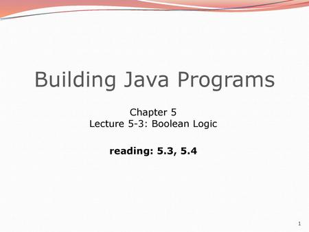 Building Java Programs